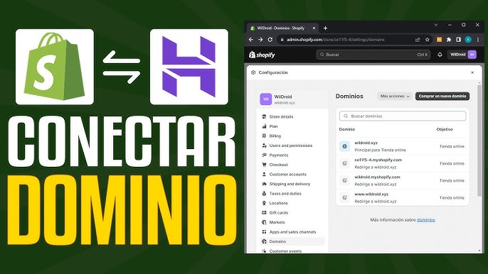 ¿Cómo buscar un dominio en Shopify?